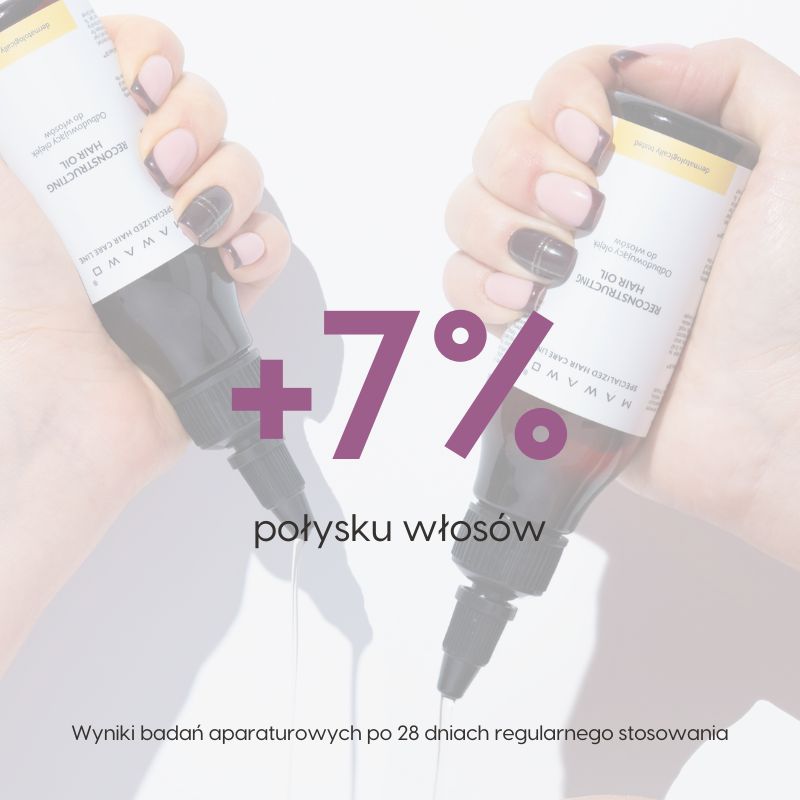 Odbudowujący olejek do włosów_Mawawo_wyniki badań