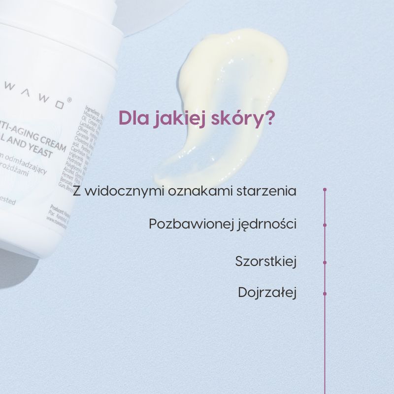 Kompleksowy krem odmładzający z retinalem i drożdżami_Mawawo_do jakiej skóry